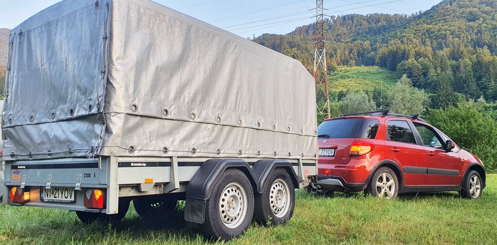 Brenderup S2300 remorca cu axa dubla , schelet si prelata, antibalans