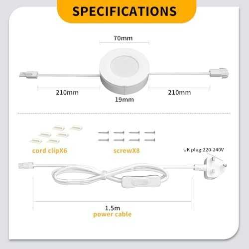 LED шкаф осветление 750 лумена, топла бяла светлина, комплект 3 лампи