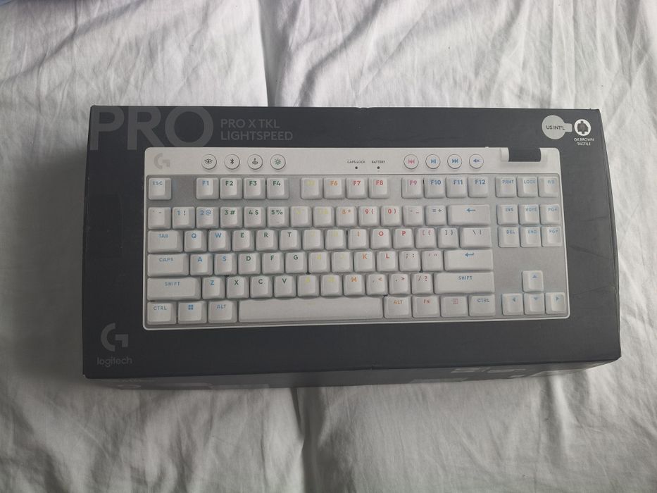 Tastatura Gaming Mecanica Wireless Logitech G PRO X TKL Lightspeed, Layout US INT, White FullBox