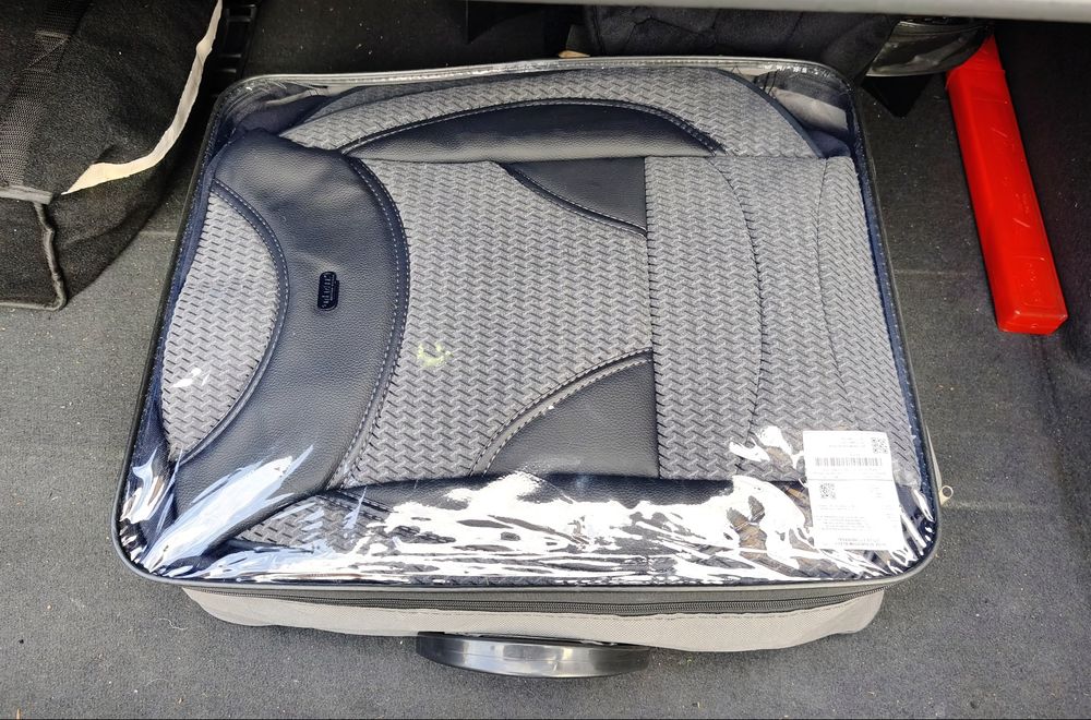 Huse scaune auto, Otom Style, universale, textil, negru + gri, noi