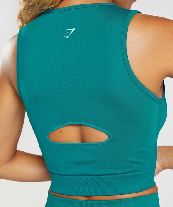 Top turqoise teal Gymshark pentru sală fitness