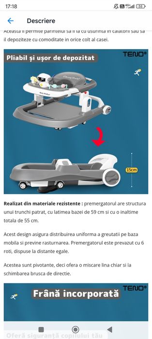 Premergător Teno Baby Walker