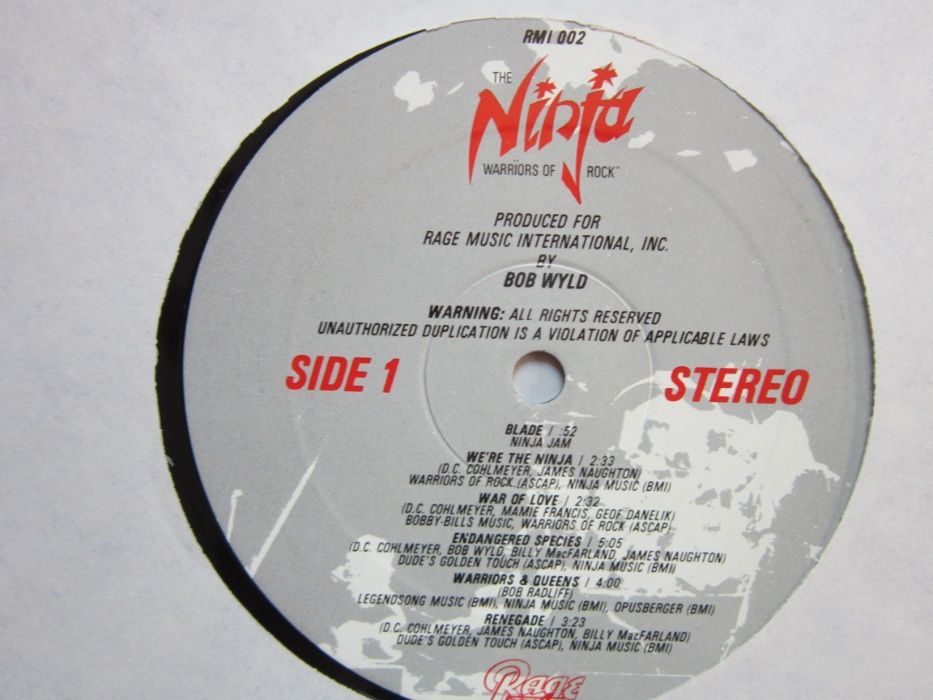 rar vinil The Ninja ‎- Warriors Of Rock made in USA 1985