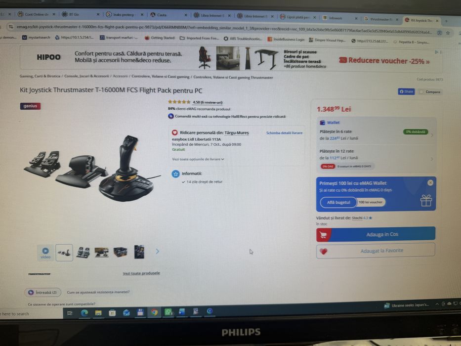 Vand Kit Joystick Thrustmaster T-1600M FCS Flight Pack