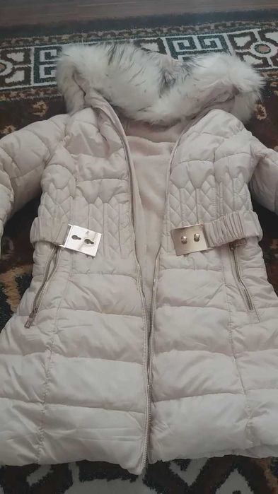 Geaca dama lunga alba si neagra