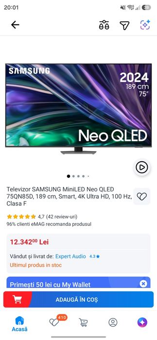 Samsung NeoQLED 75QN85D - Televizor MiniLED, 189 cm