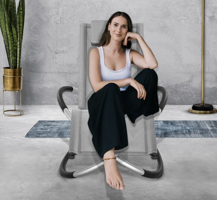 tillvex® Градински шезлонг Сив