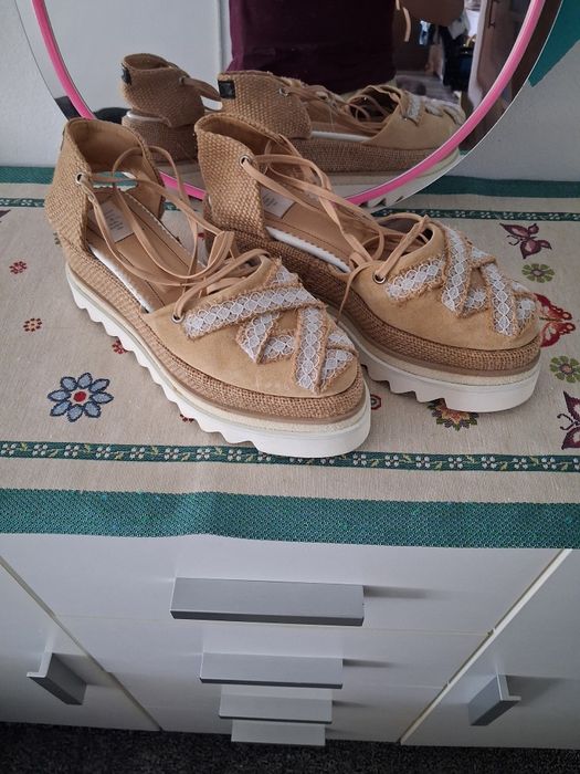 Espadrile hand-made nr 37 ingust