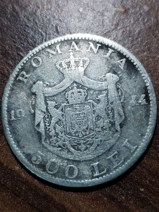 Monedă 500 lei 1944 Regele Mihai l Inscripțio pe muchie NIHIL SINE DEO