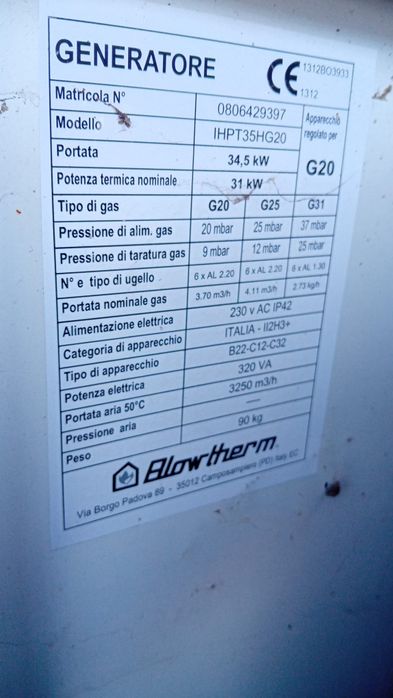 Încălzitor industrial pe gaz
