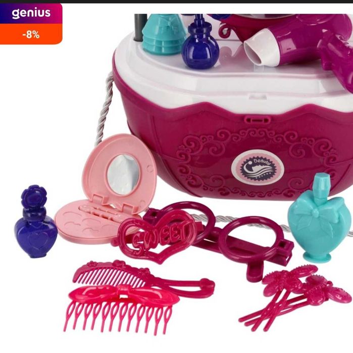 Детска гримьорна Тоалетка, Пластмаса, 36 x 22 x 19 см, Розова