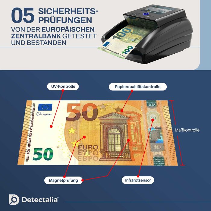 Детектор за банкноти Detectalia D7T+ EUR GBP USD TFT