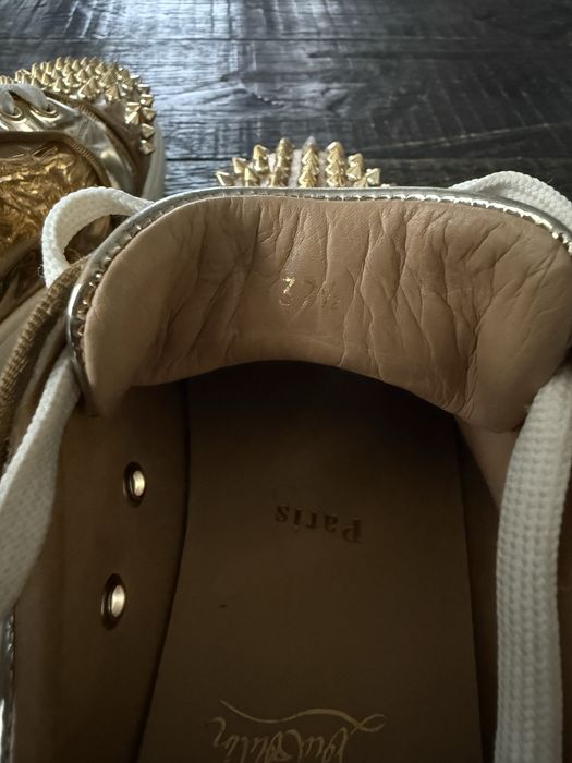 Patent leather trainers Christian Louboutin Gold