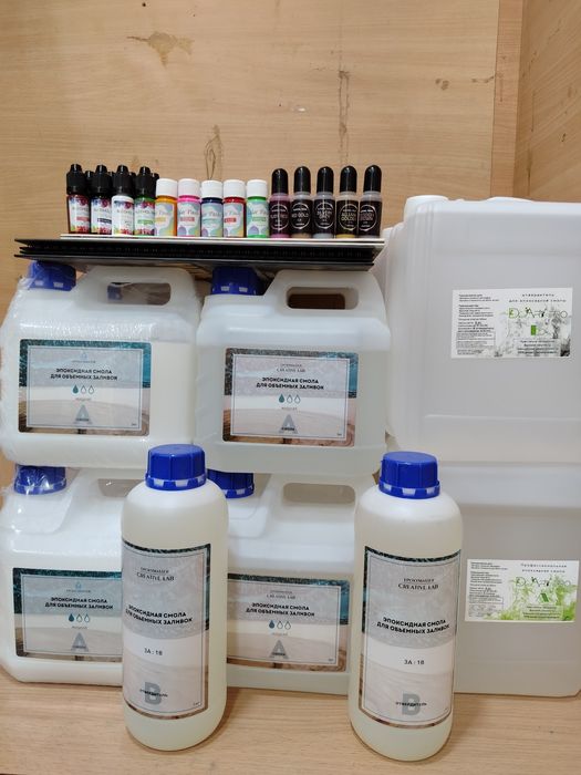 Эпоксидная арт смола для 3D работ POLISAN EPOARTи колера для арт смолы