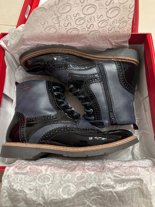 Дамски боти s.Oliver, ниска подметка, еко кожа и лак, 38 размери