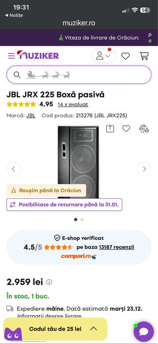 Boxe pasive profesionale JBL - 500w si EV - 600w