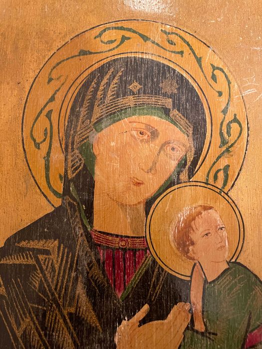 icoana veche  icoana pictata pe lemn icoana veche pictata icoana veche