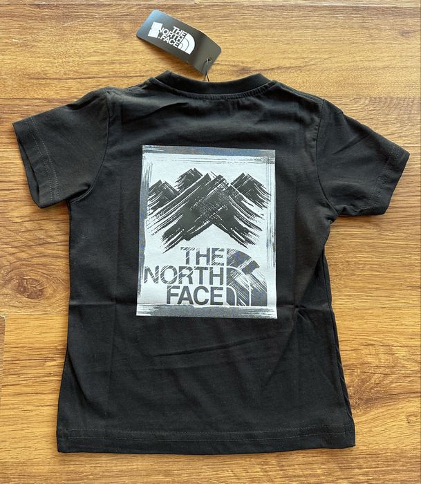 Детска,памучна,черна тениска The North Face с голяма щампа на гърба