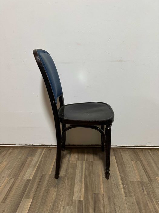 Scaun Vintage din lemn; Scaun cu spatar tapitat