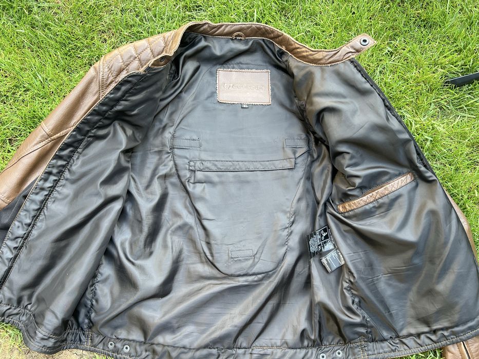 Geaca moto de vara din piele naturala combinat cu textil marimea L-XL
