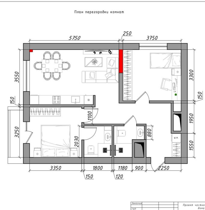 Parkent Avenue 3-комн 70м², коробка, вид во двор, потолки высокие