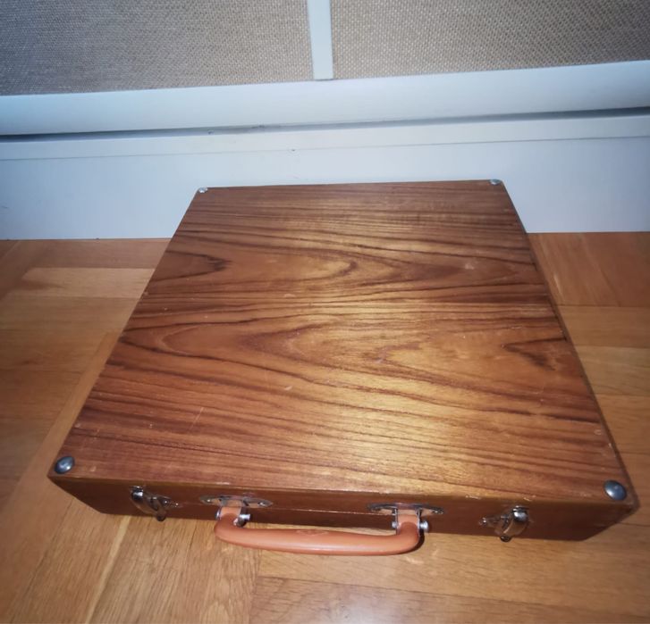 Антикварен сервиз прибори Sri Sang Thai LK 8 човека бронз палисандър