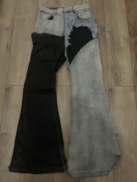 Blugi flared rick owens patch work marimea M
