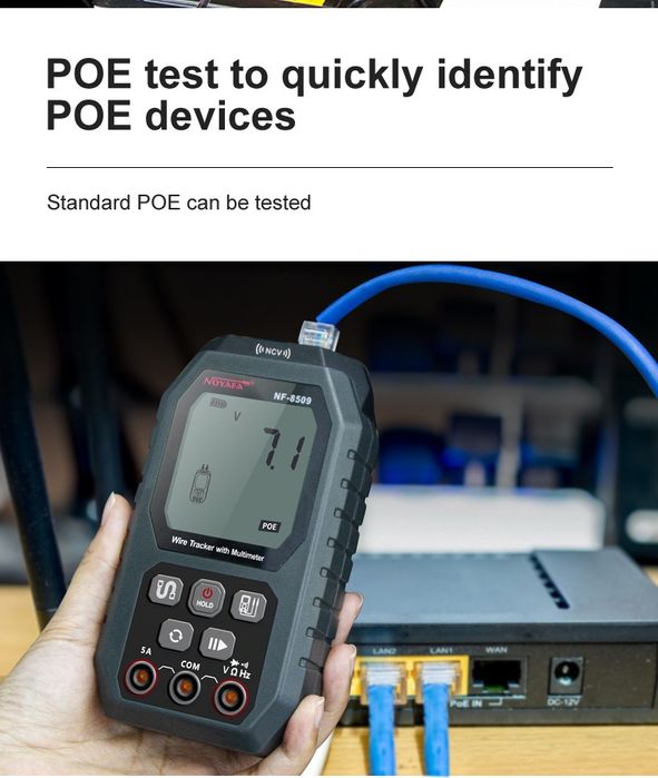 Многофункциональный тестер Noyafa NF-8509, tester ethernet lan 220v
