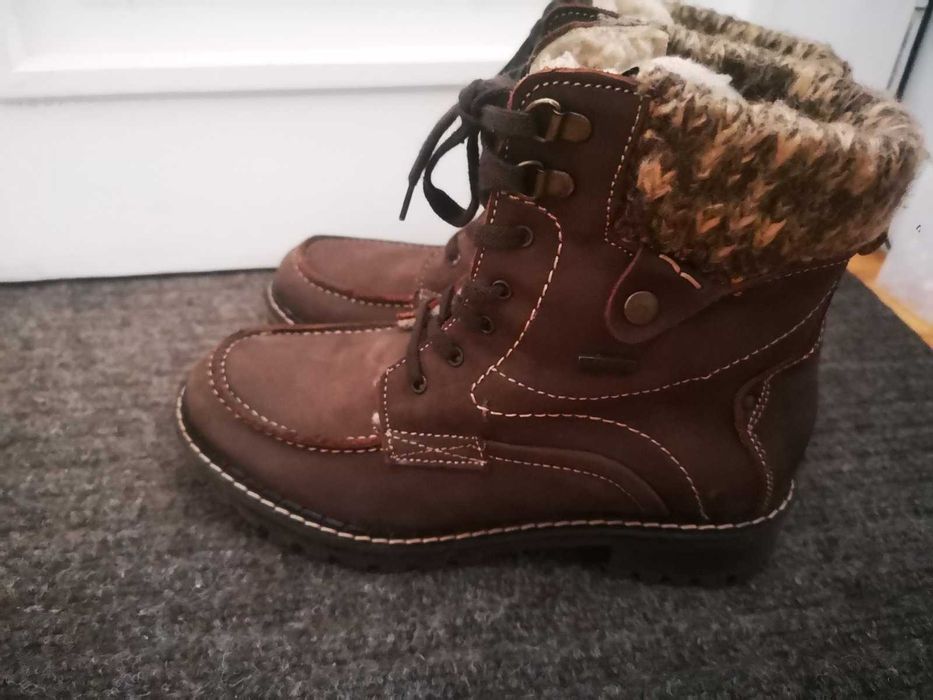 Зимни боти от естествена кожа 36-ти номер НОВИ