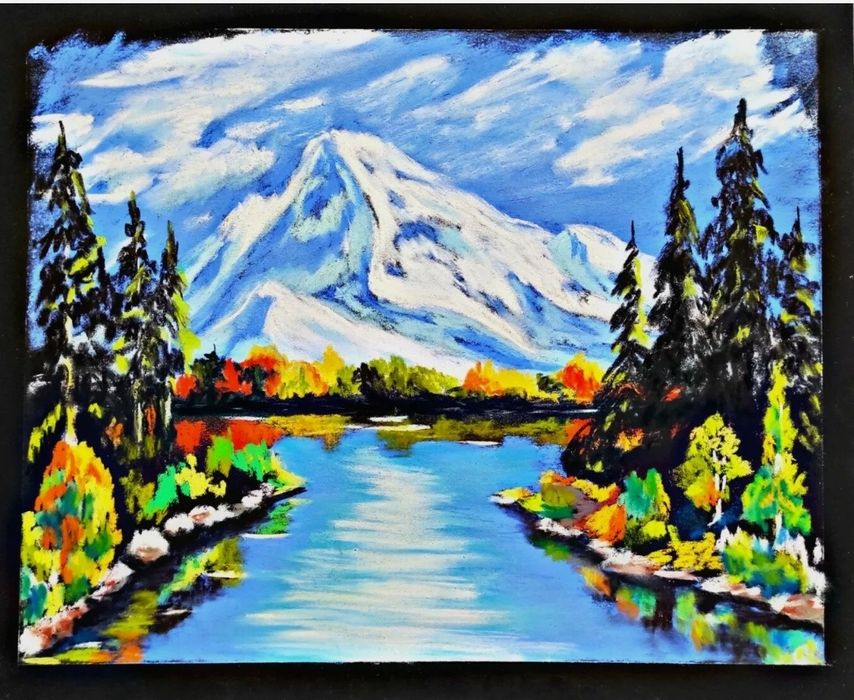 Пейзаж в технике сухая пастель. Авторская живопись