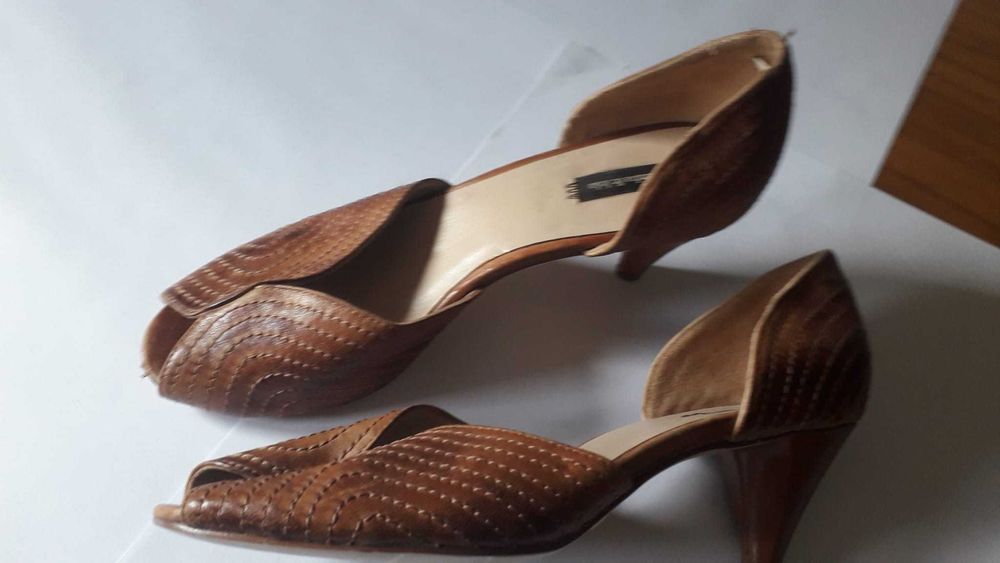Pantofi de vara din piele mas. 39 maro