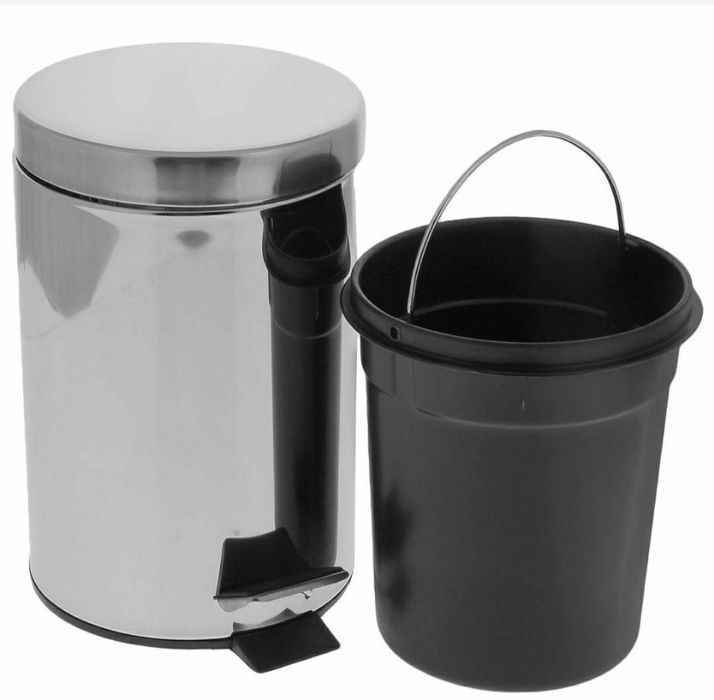 Урна для мусора с педалью мусор бак челак контейнер корзинка метал