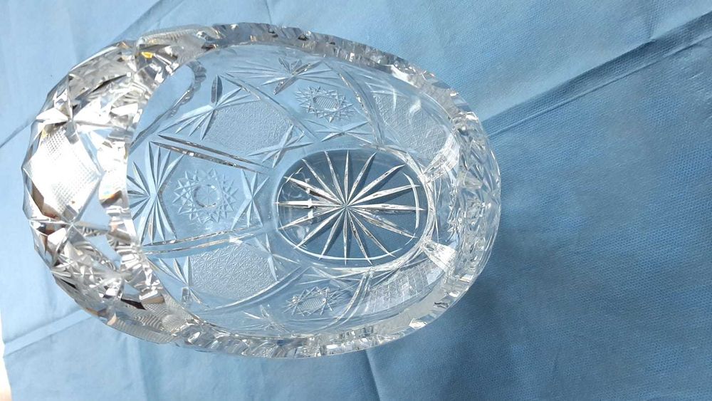 Fructiera cos, cristal, plumb 24%, Medias, 21x15x16x14cm, manual