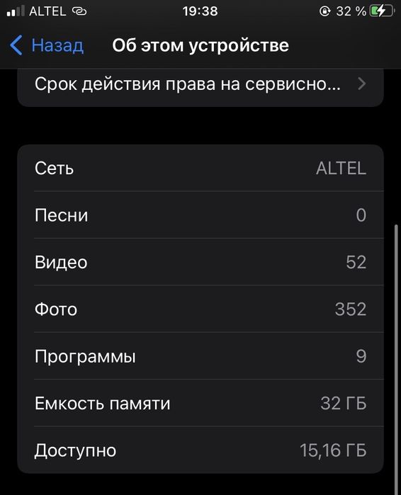 Айфон 7 32 гб память