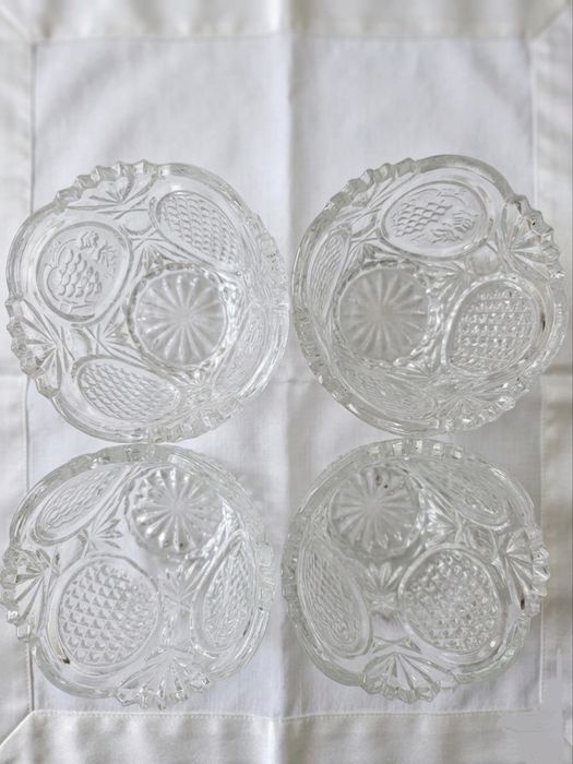 Хрустальные салатницы/пиалы, набор 4 шт