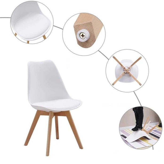 НАРУШЕНА ОПАКОВКА Трапезни столове – 4 бр. – R002-MEILAC LW-YJX-4BAI