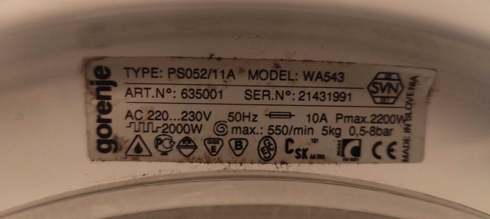 Пералня Gorenje WA543