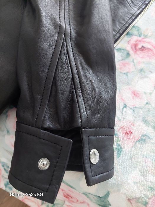 Geacă primăvară neagră din piele naturala mărimea S