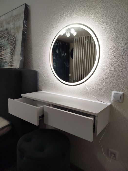 Навесная тумба (консоль) 2 ящиков с МДФ