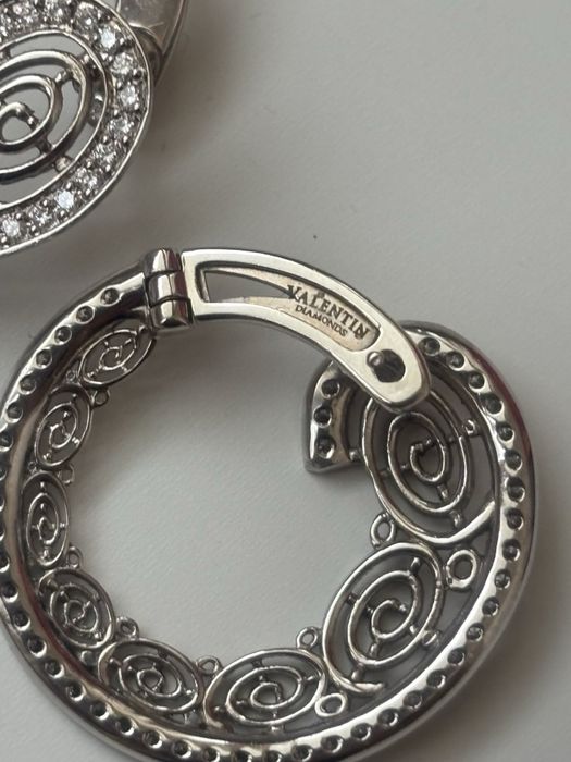 Златни 18каратови обеци с 96 естествени диаманти 7.59гр