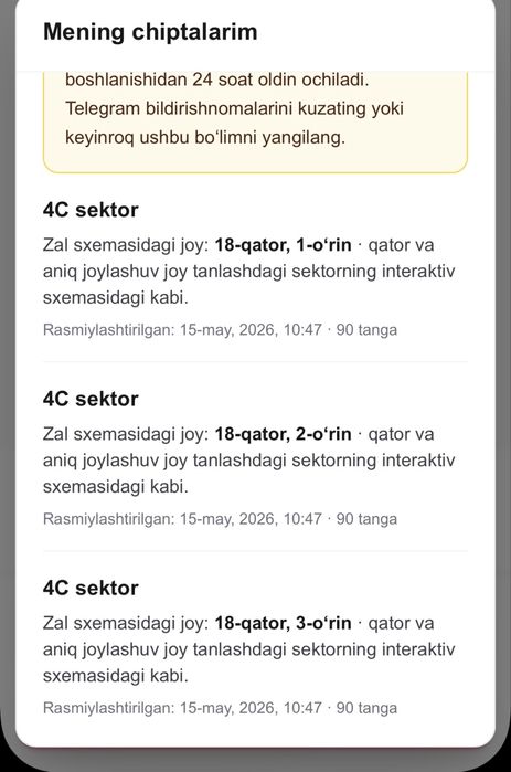 Bilet Bunyodkor stadionga 22 may 17:00 da