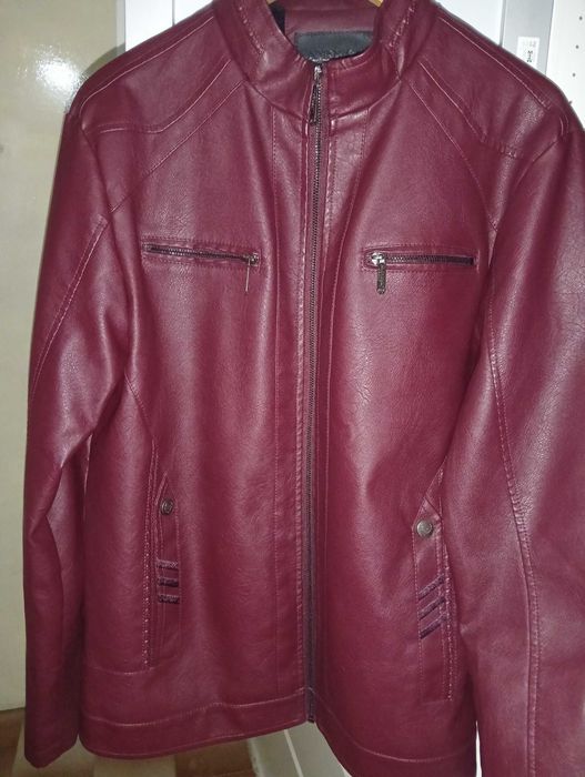 American Breed Яке от изкуствена кожа цвят бордо. Размер L