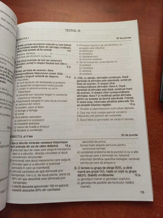 Culegere de BAC, biologie, materie 9-10, Niculina Badiu