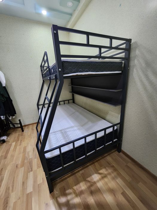 Двухъярусная кровать. Двухместный кровать. Ikki etaj kravat