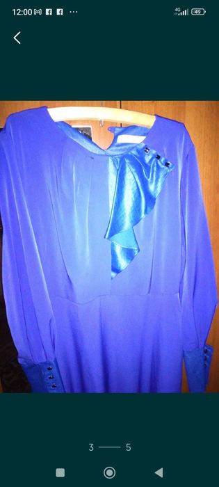 Rochie lunga saten albastru firma mar M-L