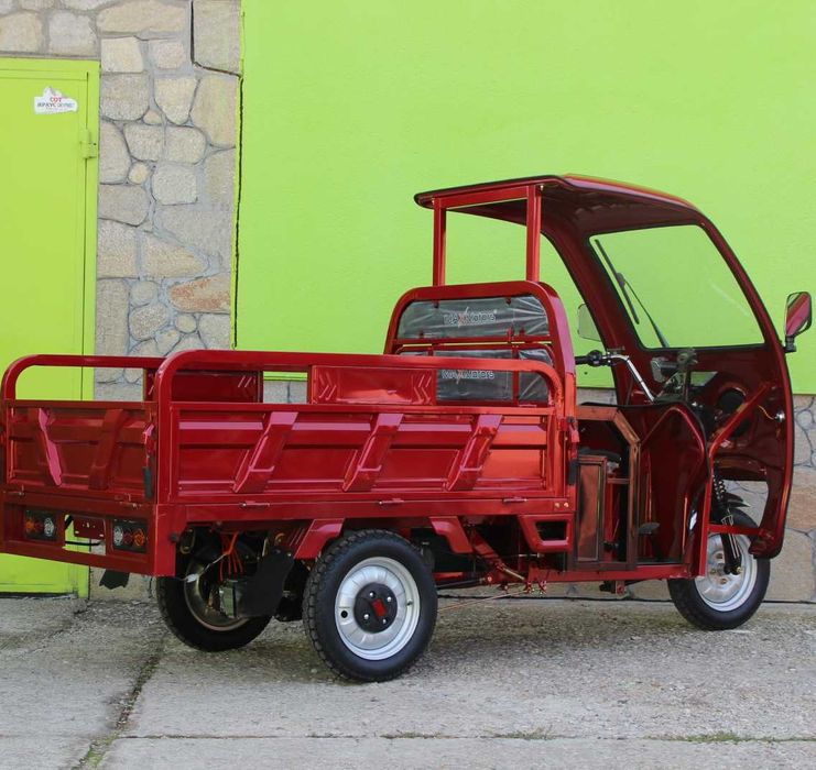 Електрическа Селскостопанска Триколка с Покрив 2000W Maxmotors RED