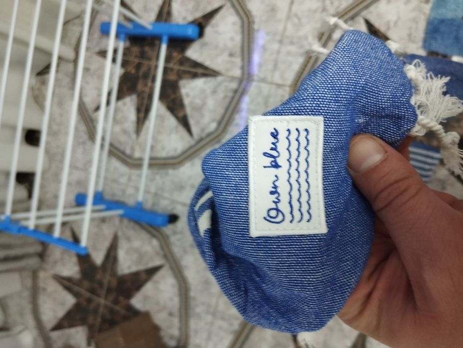 Prosop Turcesc (Peshtemal) Ocean Blue – Bumbac 100%, Nou