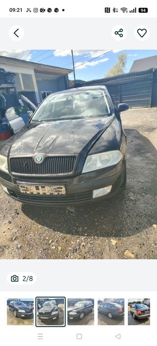 Piese cutie ușa  bara spate  planșa bord  caseta direcție faruri jug fuzeta planșa bord kit pornire etrieri compresor clima  Skoda Octavia 2 1.9tdi