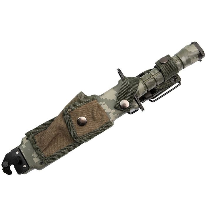 Cutit de vanatoare, Jungle Camo, verde, 32.5 cm, teaca inclusa