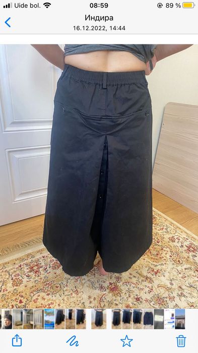 Кюлоты -юбка, хлопок, черный